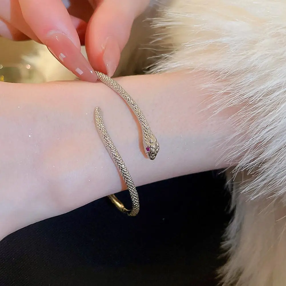 Small And Versatile Snake Bracelets  Minimalist Design Version  Red Eyed Snake  Adjustable Bracelet  High Quality Texture Bracel 3