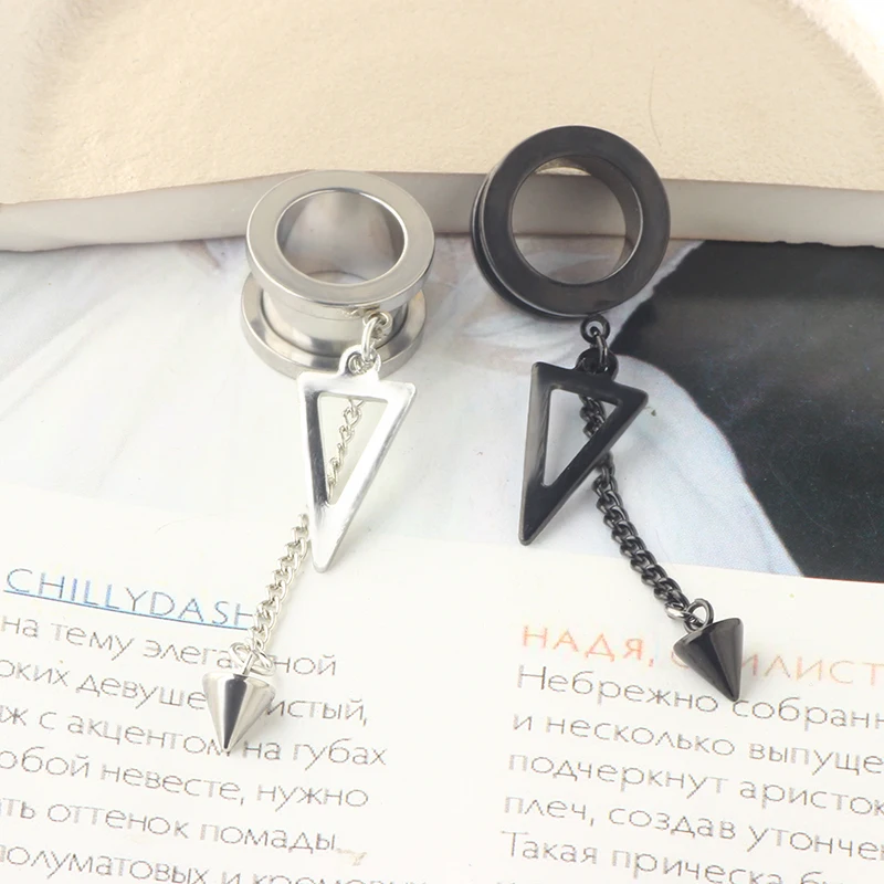 2022 New Style wholesales body piercing ear tunnels screw silver black 6-20mm women men plugs and tunnels for ear 15 style choos