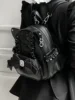 Japanese Mine Style Mass-Produced Lace Stitching Diamond Bow Ruffles Cat Ear Pu Sweet Cute Lolita Kawaii Zipper Backpack Women 3