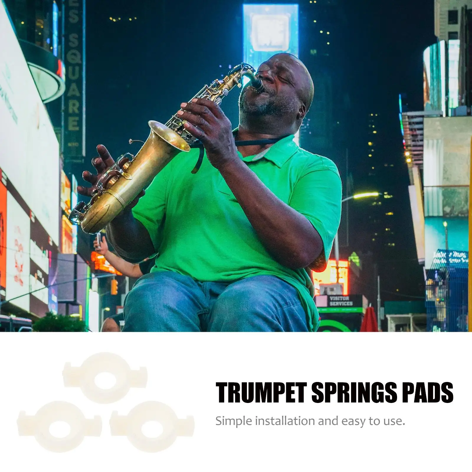 3 Small Piston Holders Useful Trumpet Spring Pads Cornet Supporting Plates Clean Button White Valves