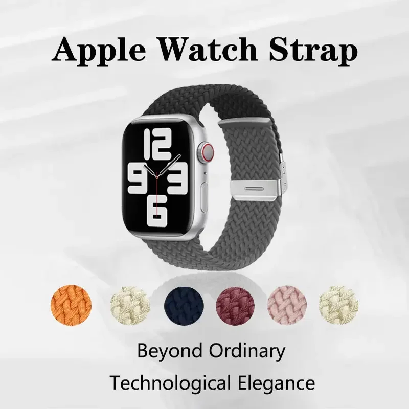 Nylon Strap For Apple Watch Band Ultra 49mm 9 8 7 6 5 4 3 SE braided Metal buckle bracelet Belt iWatch 45mm 41mm 44mm 40mm 42mm