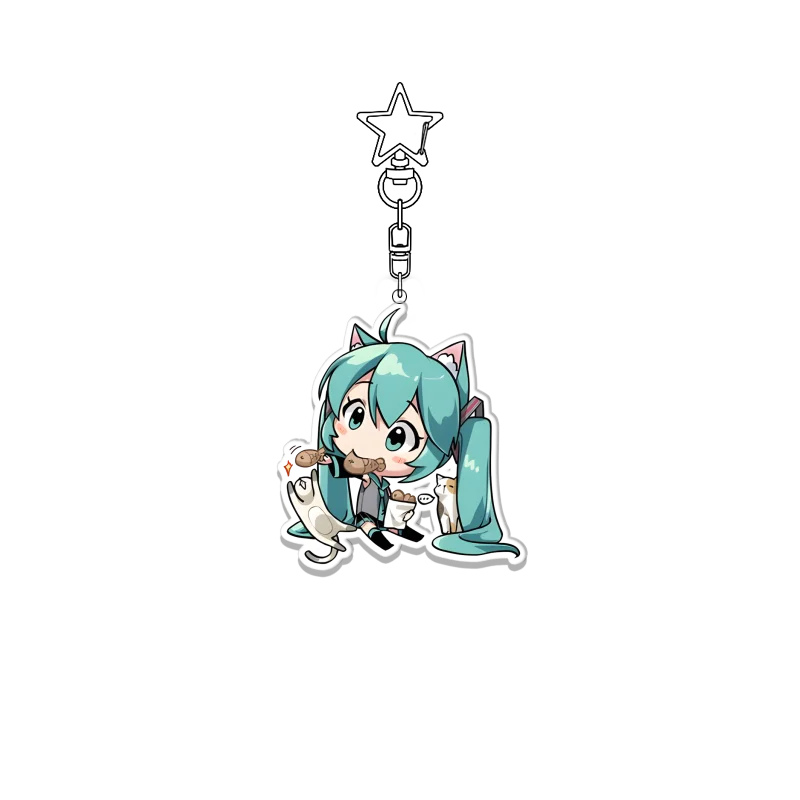 Hatsune Miku Kawaii Acrylic Keychain - Adorable Cartoon Bag Pendant Decoration Gift