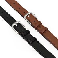 Ceinture en cuir pour femme avec boucle argentée, ceinture décontractée tendance pour jeans, pantalons et robes, ceinture élégante réglable pour femme 5