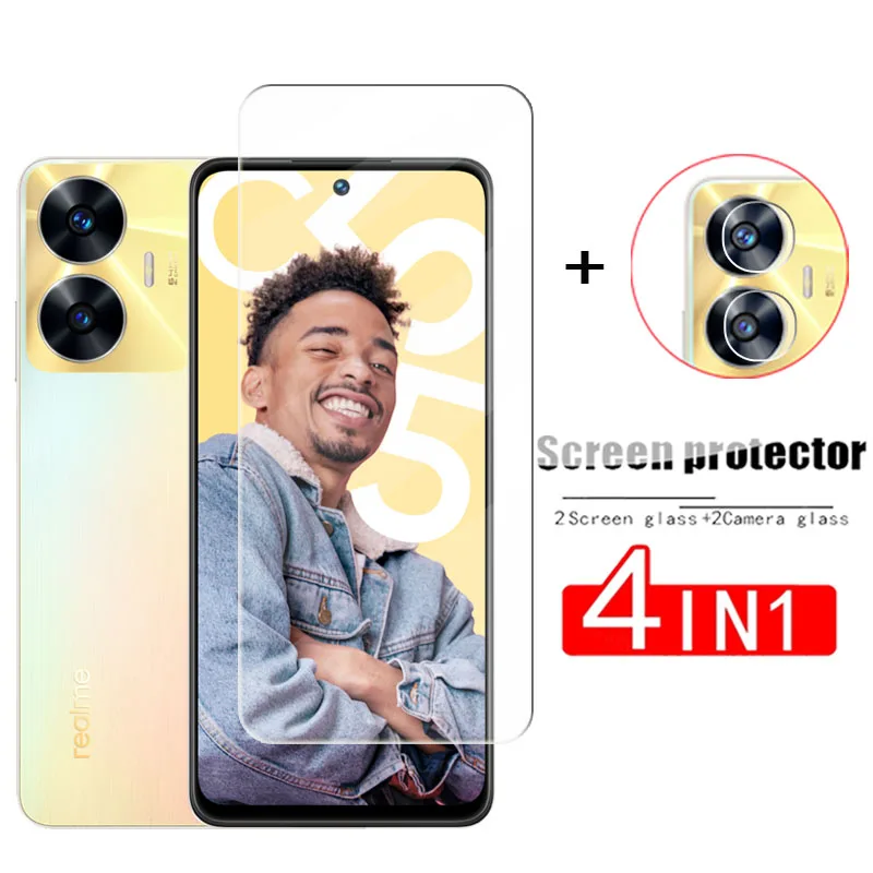 2Pcs Glass For Realme C55 Tempered Glass Screen Protector For Realme C55 Glass Protective Phone Lens Film Realme C55