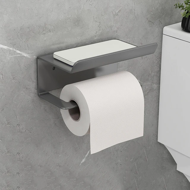 Large Toilet Paper Holder Wall-Mounted Paper Roll Holder With