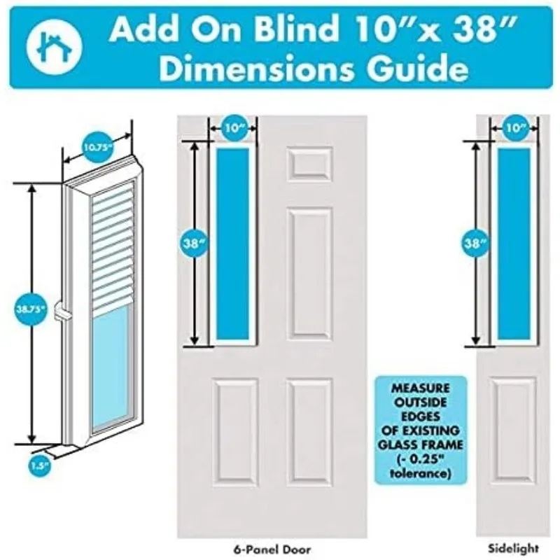 ODL Add On Blinds for Raised Frame Doors Outer Frame Measurement 10"x 38"Home Improvement  Easy to Install Innovative Window 6