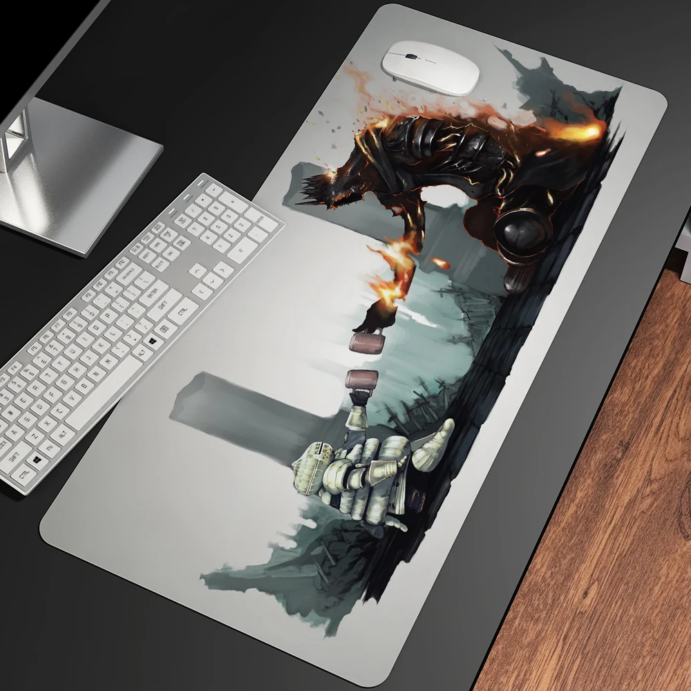 thumbnail image 1 of Alfombrilla de ratón XXL de Anime Dark Soul, alfombra con diseño de paisaje, alfombrilla grande para escritorio de juegos, alfombrillas de ratón con borde de bloqueo con impresión HD, 1 of 5