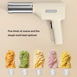 Electric Pasta Noodle Maker 5 Molds Noodle Making Machine Portable Rechargeable Utility Kitchen Gadget