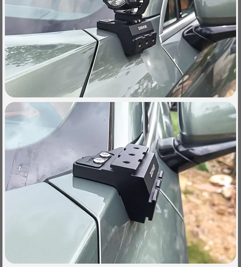 For GWM Wey 07 Car A Pillar Led Spotlight Bracket Front Engine Hood Quick Release Dual Guide Rail Expansion Stand Lamp Holder detail image 9
