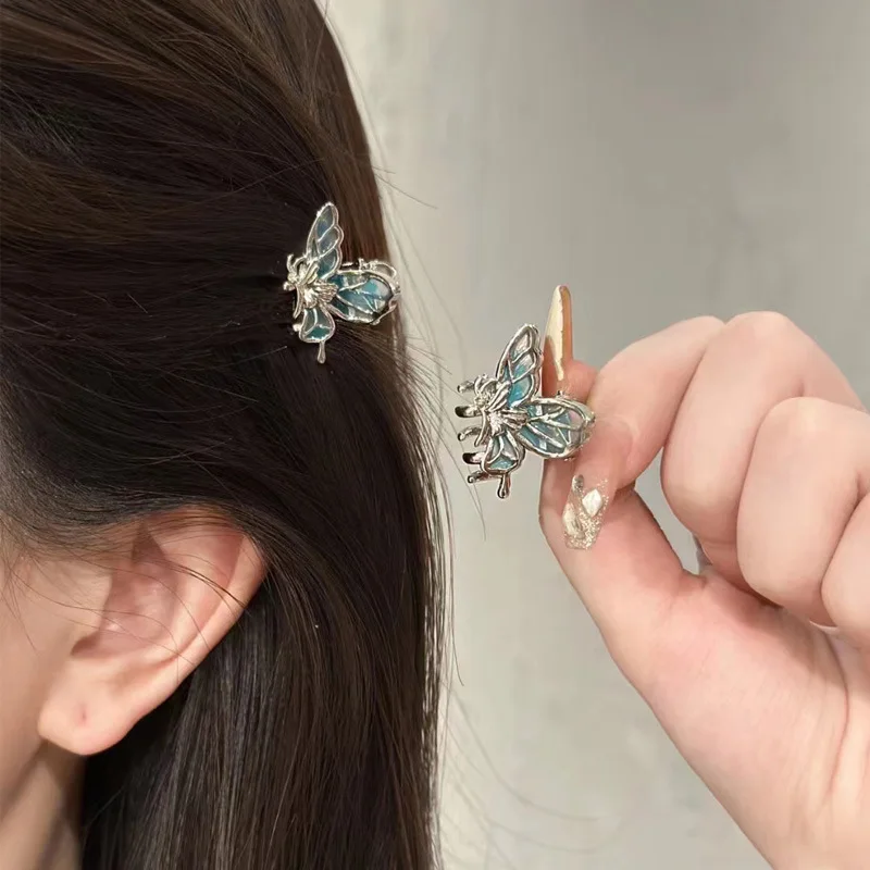 Y2k Sweet Cool Hair Jewelry Dropping Oil New Butterfly Mini Grab Hair Clip 1diy mini jewelry pliers jewelry tools