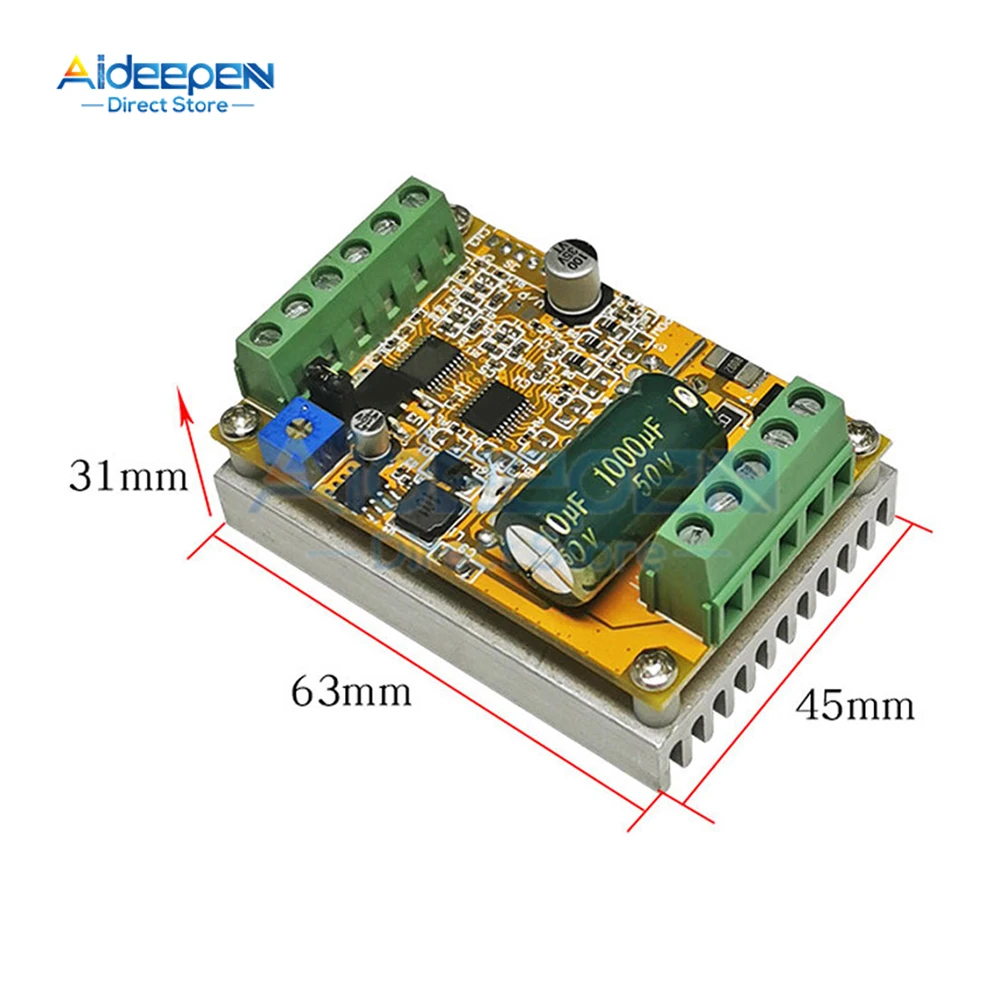 Dc 6.5-50V 380W Bldc Trifase Dc Controller Motore Brushless Pwm Senza Sensore Hall Hall Controllo Motore Alimentatore Driver