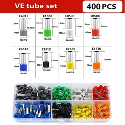 Durable Insulated Wire Connectors - 400 Pcs Cold Pressed Crimp Terminators (VE400PCS)