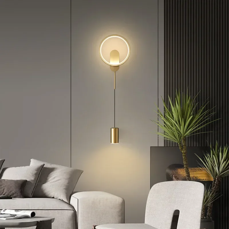 Modern LED Wall Lamp For Bedroom Wall Iron Decorative Lights Living Room Study Room Aisle Home Decor Illumination Fixtures Lamps