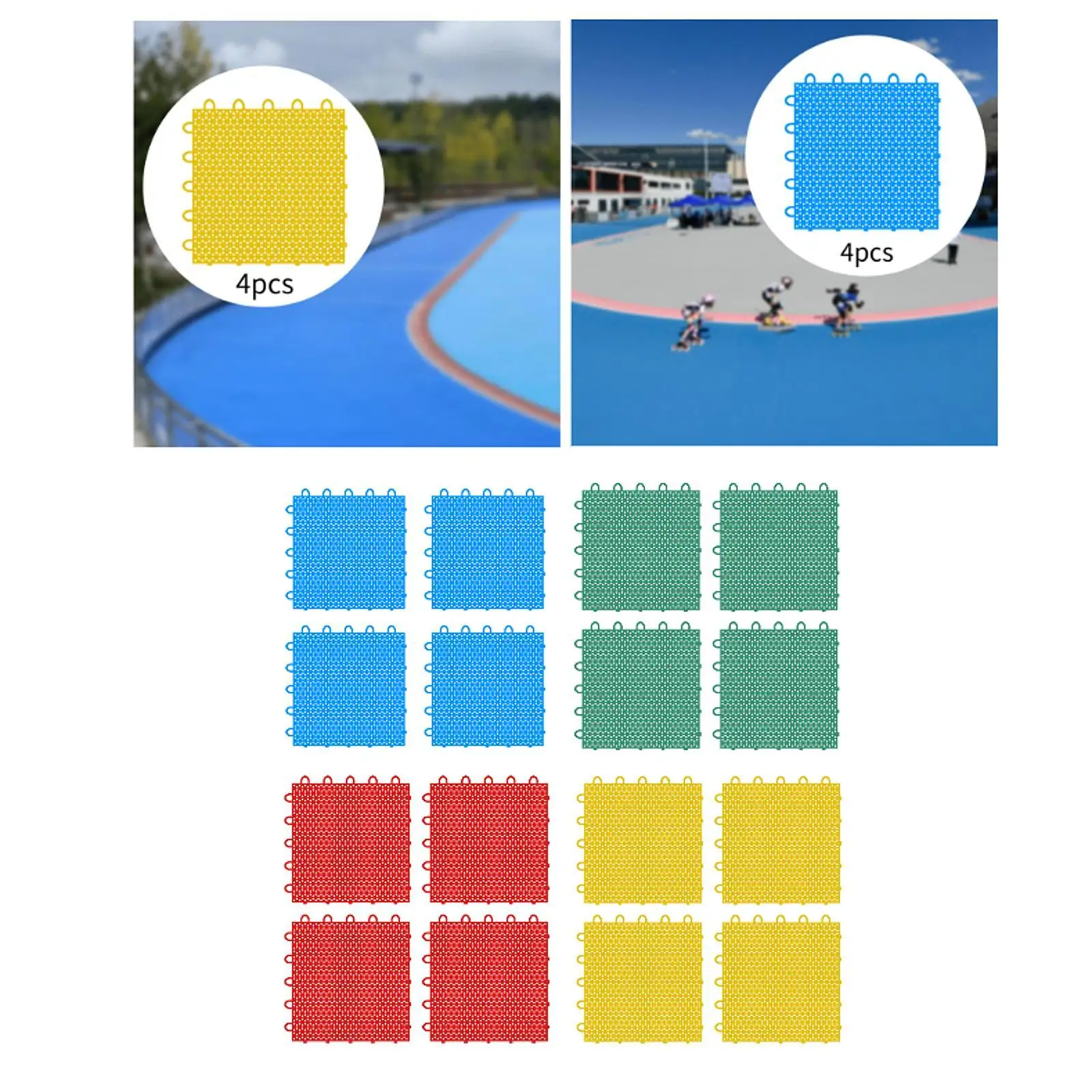 4 Pieces Synthetic Ice Tiles Hockey Training Equipment Board Portable Hockey Floor Tiles Mats for Roller Skating Ball Passing