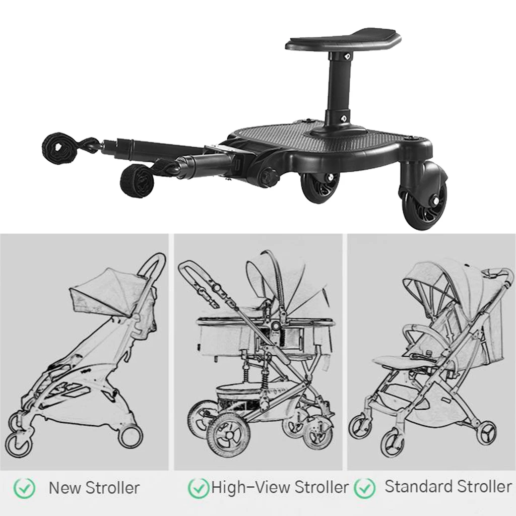 Glider Board, Stroller Auxiliary Pedal Standing Plate Sitting Seat Stroller Accessory