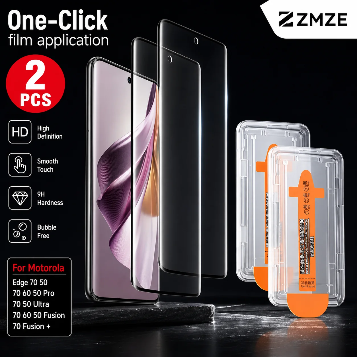 Ultra Clear Tempered Glass Screen Protector - 2 Pack, Dust-Free