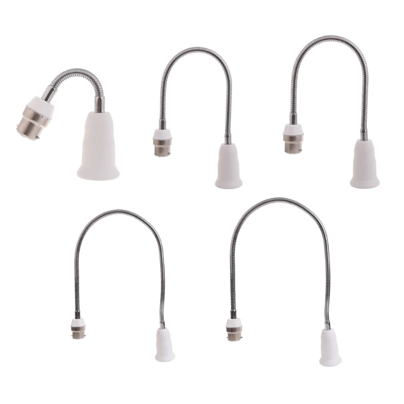 B22 to E27 Extender Light Holder Adapter 360&deg; Adjustable Flame Retardant PBT Extension LED Lamp Base Bulb Socket Adapter