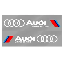 Sleek Sporty 3D Car Door Decoration Stickers - Set of 2 (Audi white)
