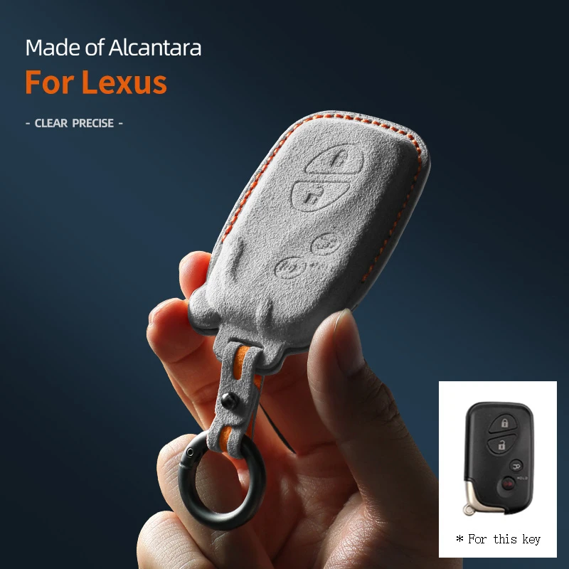For Lexus NX IS RX ES GX LX LS UX GS430 ES350 GS350 LX570 IS350 RX350 IS25 Suede Car Key Case Shell for Lexus 4 Button Keychain