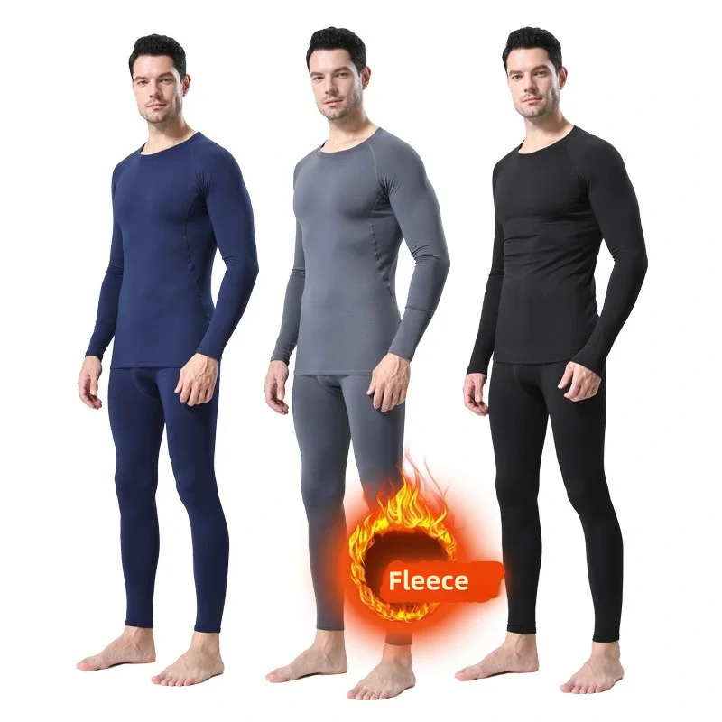 Winter Underwear Pants Warm Fleece Liner Running Skiing Tights Men Compression Sports GYM Fitness Pants Quick Dry Leggings 2