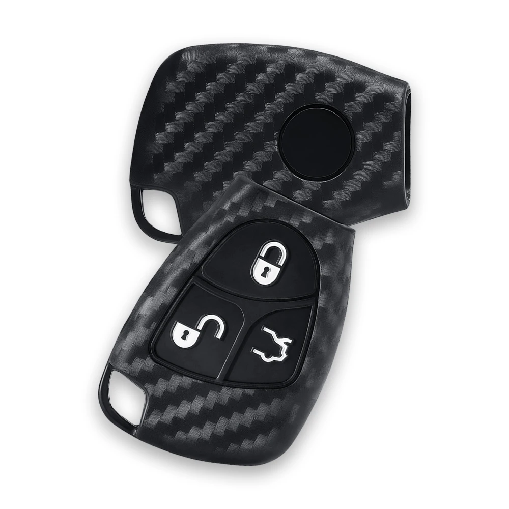 Carbon Fiber Car Key Fob Silicone Protector