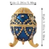 QIFU New Arrive Easter Fabeger Egg Blue Trinket Jewelry Boxes for Home Decor 5