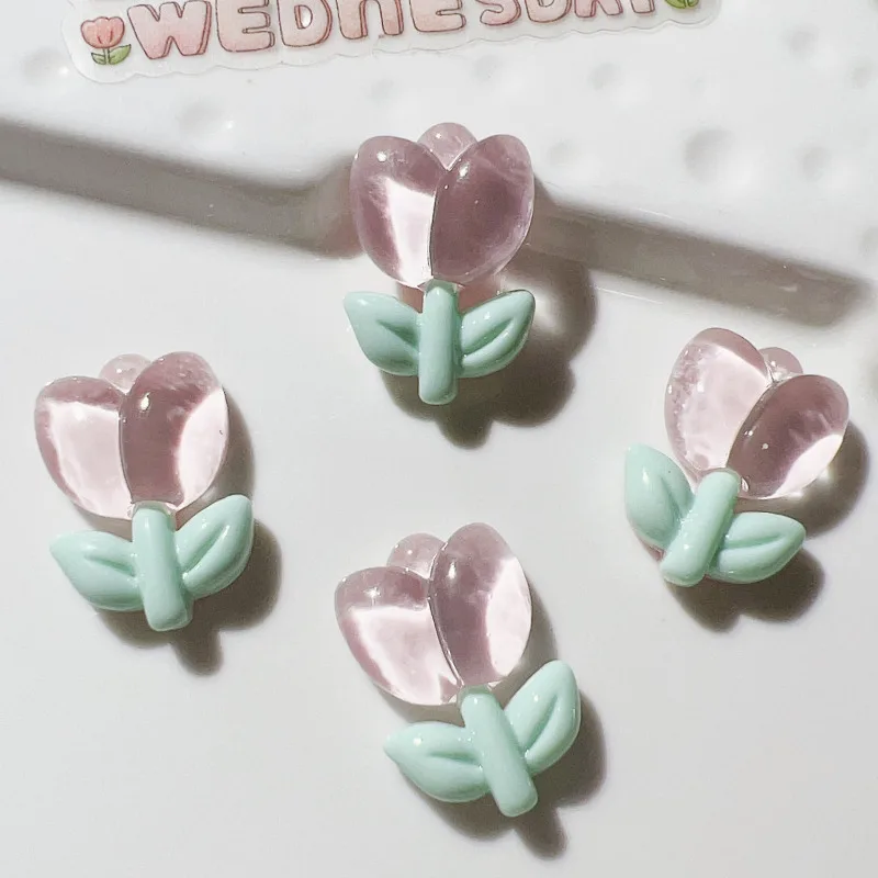 미니 카와이 다채로운 젤리 플라워 시리즈 송진 클립 아트, DIY 수제 머리핀 쥬얼리, 휴대폰 케이스 장식 액세서리, 10 개