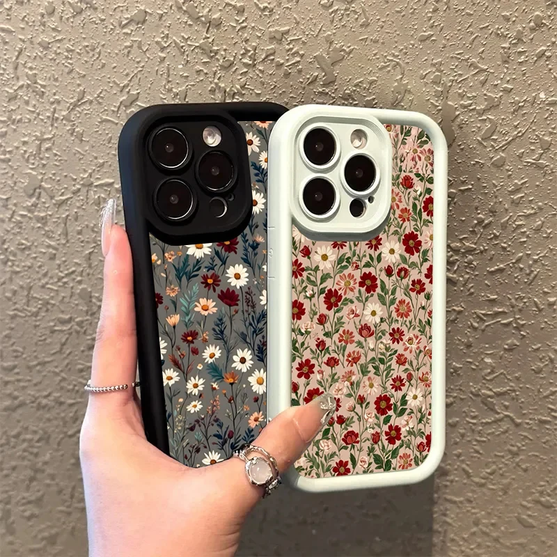 Cute Flower Pattern Silicone Soft Phone Case Cover