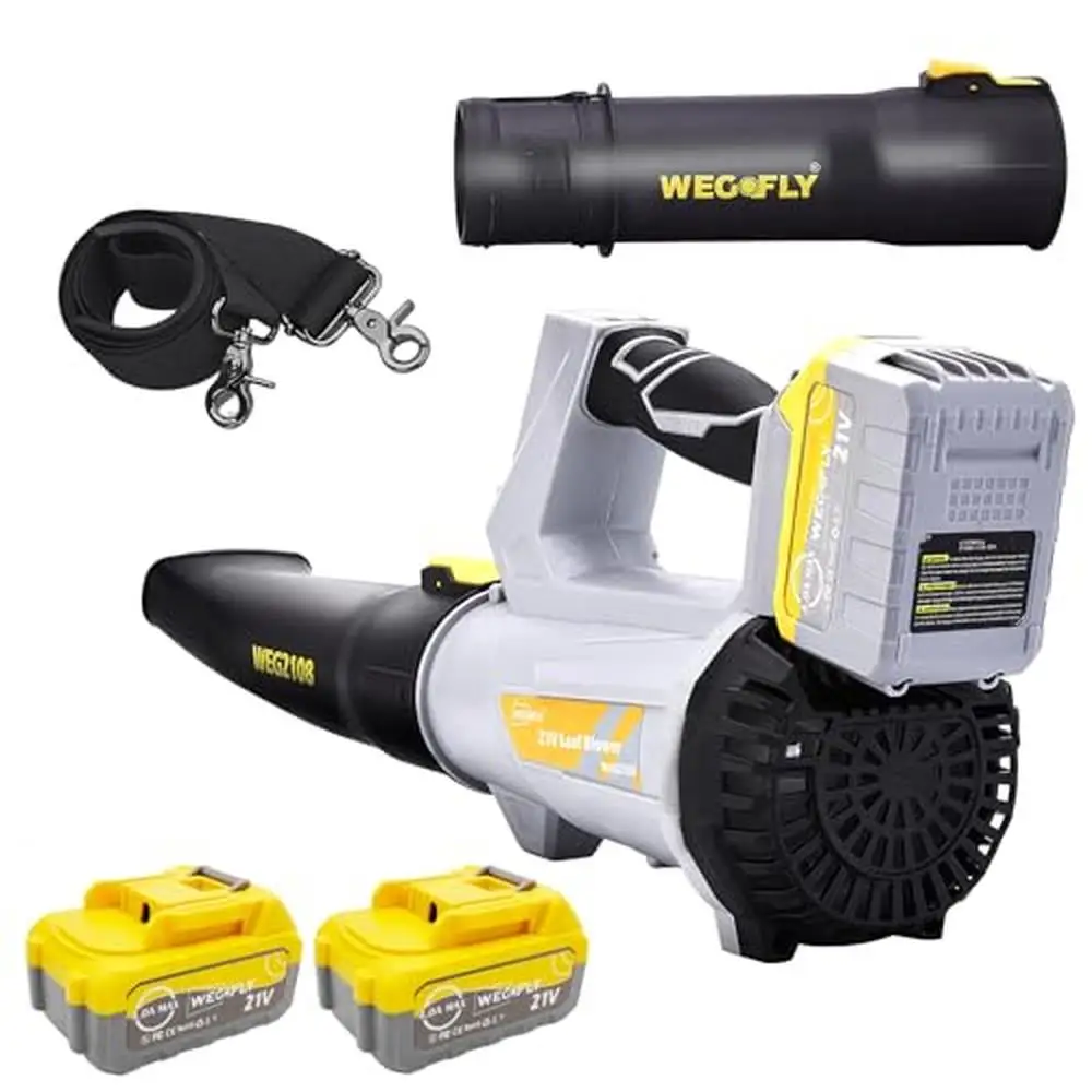 Cordless Leaf Blower 500 CFM 2 x 21V 4.0Ah Battery Charger Turbo Technology Patio Lawn Care Yard Garden Cleaning Adjustable air blower electric blower