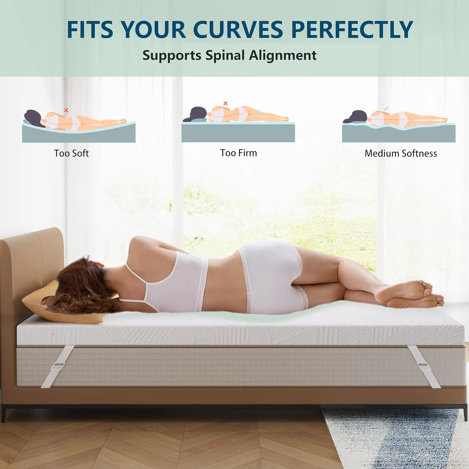 2 Inch Twin Gel Memory Foam Mattress Topper, Cooling Bed Topper with Removable Cover, Soft & Pain Relief & Breathable