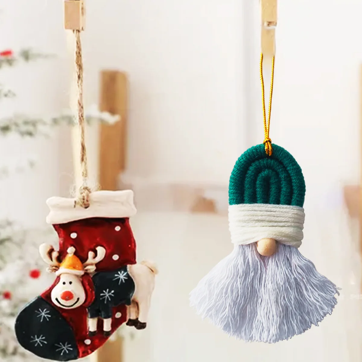 Macrame Christmas Decorations  Macrame Christmas Ornaments - Boho Handmade  Macrame - Aliexpress