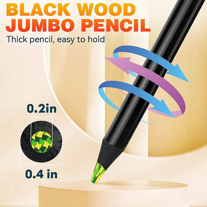 1PC Concentric Rainbow Pencil Painting Crayones Kawaii Colour Pencil Set For Kids Drawing Crayons School 12Colors Pencil【Random】 - 5