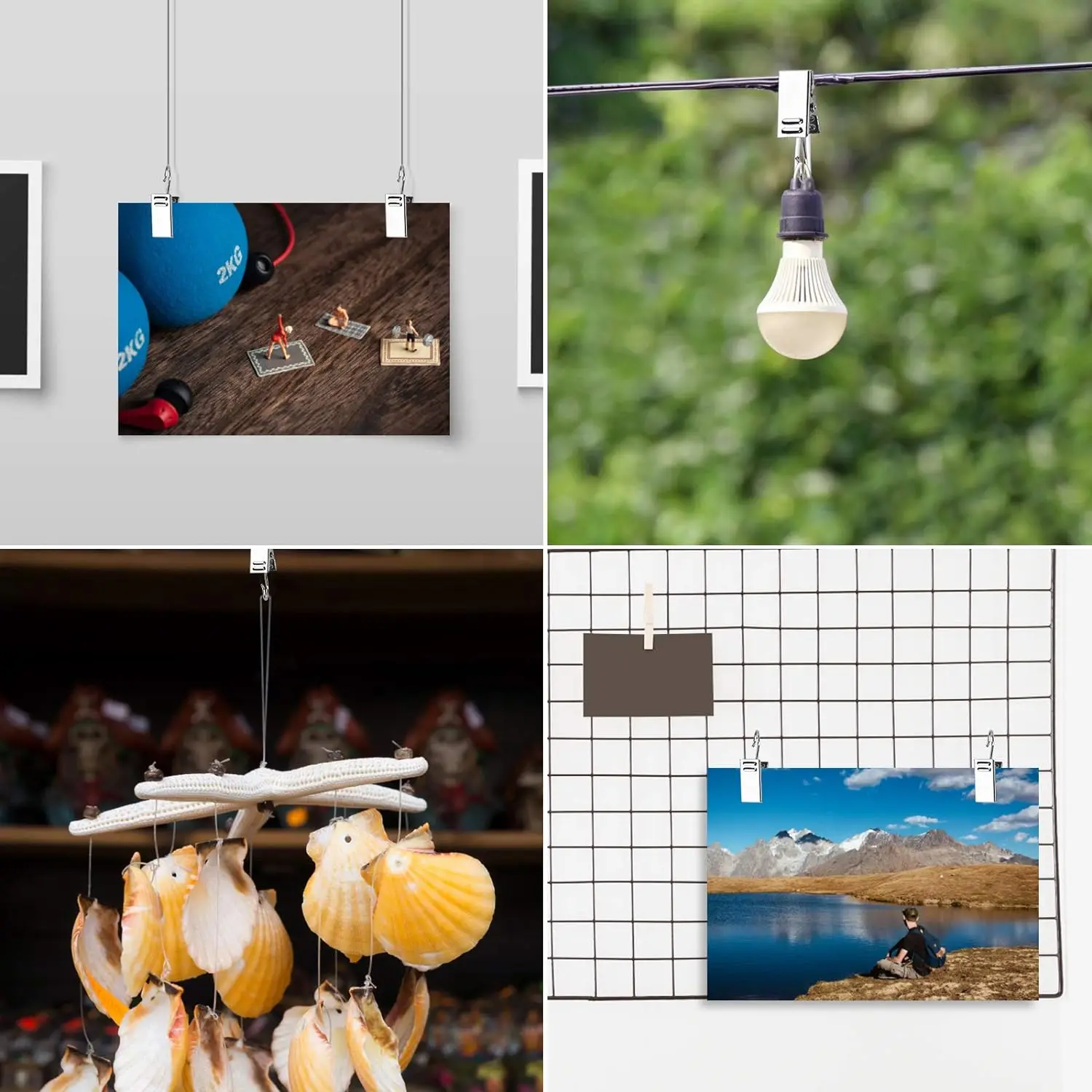 Fokroin 50 Clip Per Tende In Metallo Con Ganci E Rotelle In Plastica - Antiruggine, Silenziose Per Guide A T - Per Tendaggi, Doccia E Decorazioni