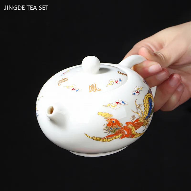 230ml Dehua White Porcelain Color-changing Teapot Home Beauty Tea Infuser Ceramic Xishi Kettle Chinese Tea Accessories