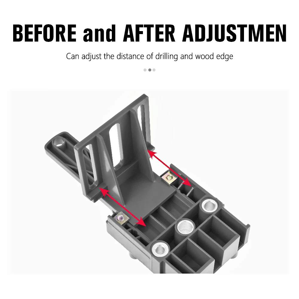 Wood Doweling Jig Quick Wood Doweling Jig Plastic ABS Handheld Pocket Hole Jig System 6/8/10mm Drill Bit Hole Puncher For Carpentry Dowel Joints