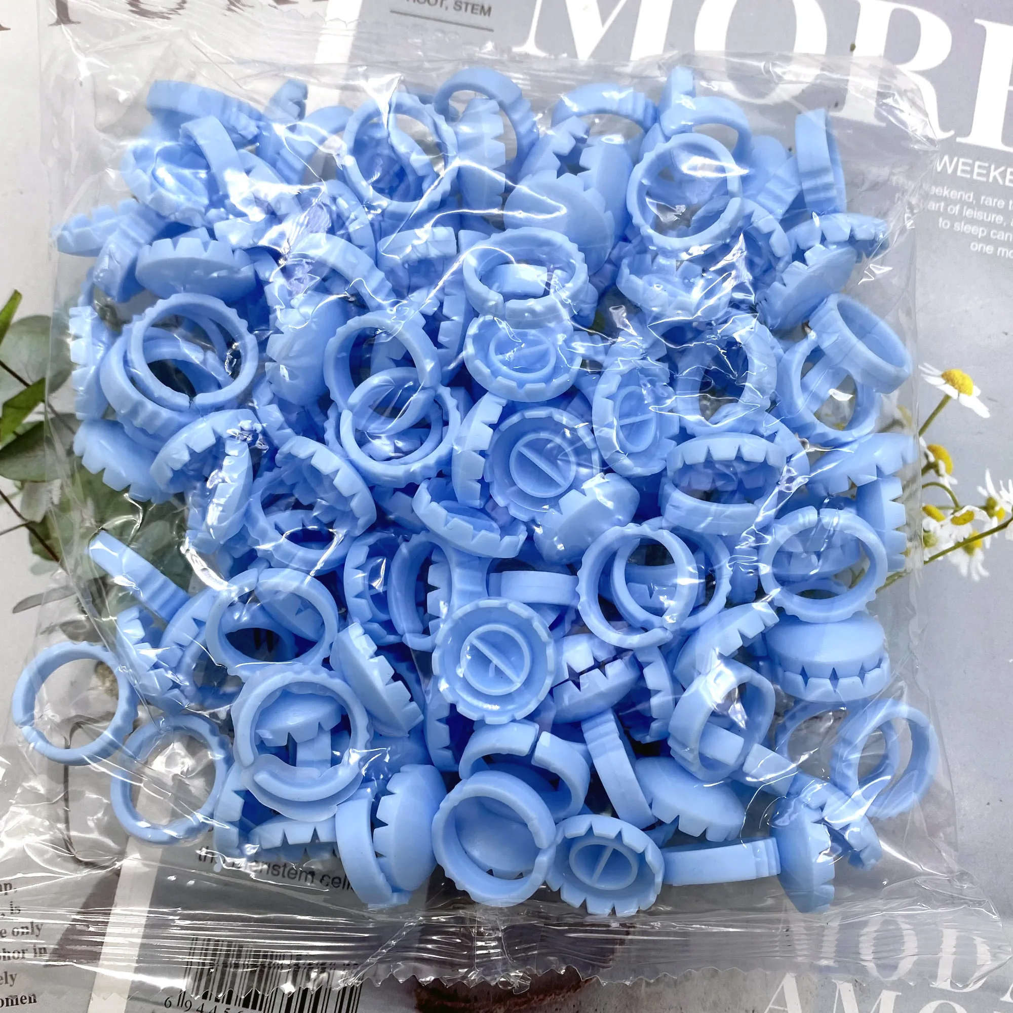 100Pcs Wholesale Disposable Eyelash Glue Fan Cup Rings Holder Container Tattoo Pigment Eyelash Extension Tools Lash Supplies