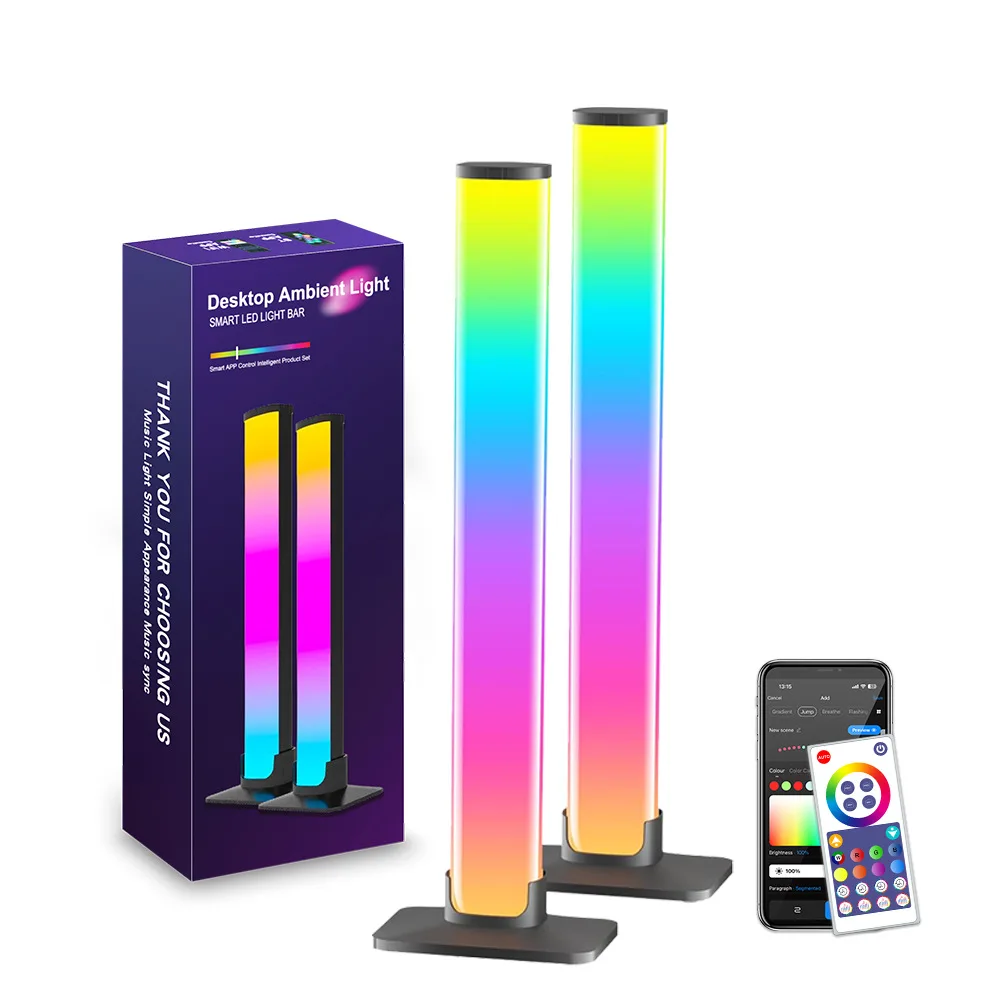 LED 나이트 데스크탑 스마트 RGB 분위기 조명 원격 제어 가능한 다양한 색..