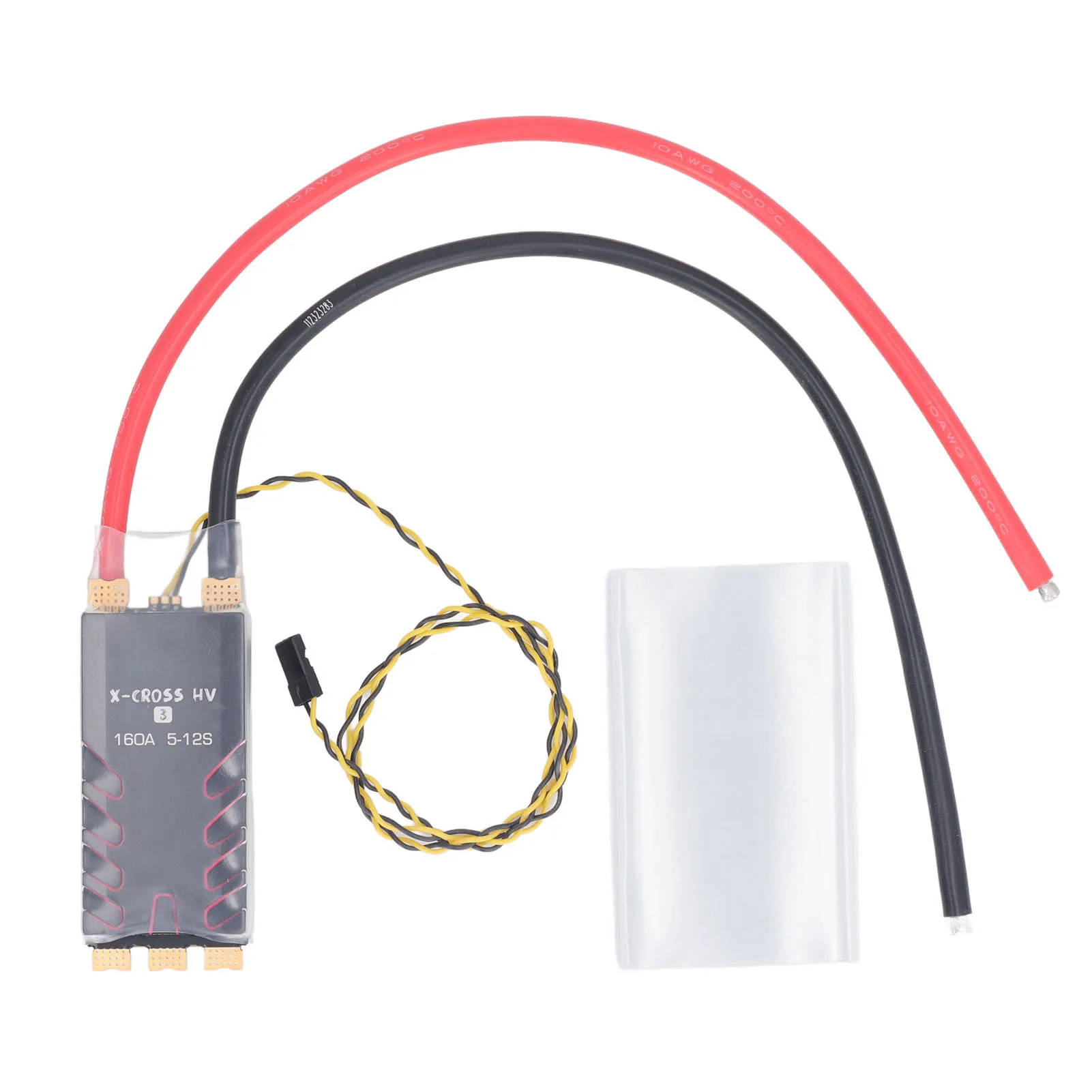 Détail des dissipateurs thermiques et composants électroniques du contrôleur ESC 160A pour drone FPV