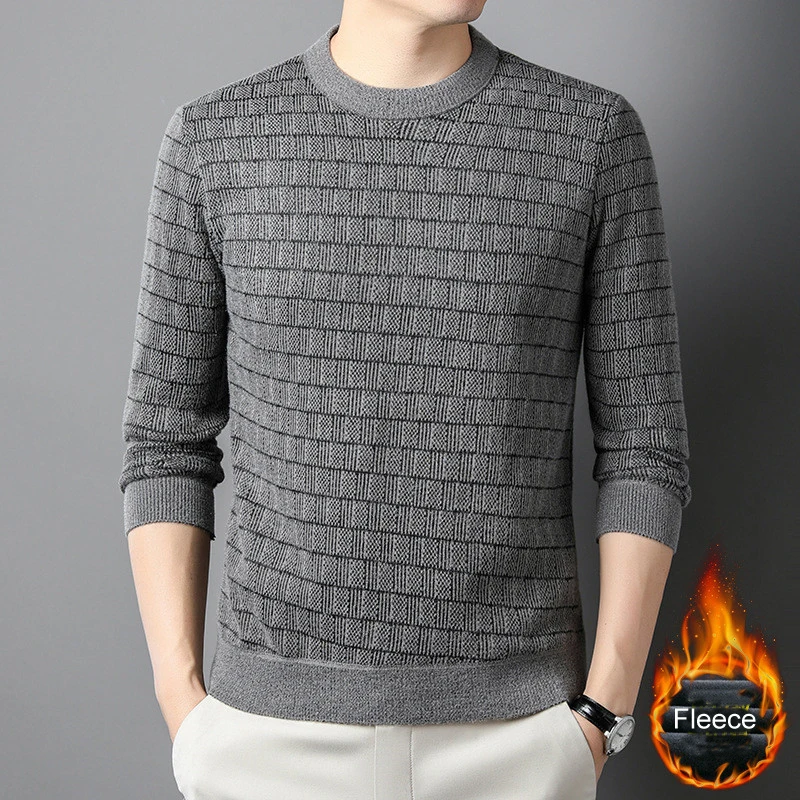 

Korean Fashion Winter Sweater Men Warm Casual Vintage Style Sweater O-Neck Pullover 2023 Winter Men Solid Cotton Sweaters