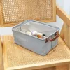 1PC Fabric Geometric Pattern Box Storage Basket Desktop Items Book CD Handheld Storage Organizing Box Household Storage Products 6
