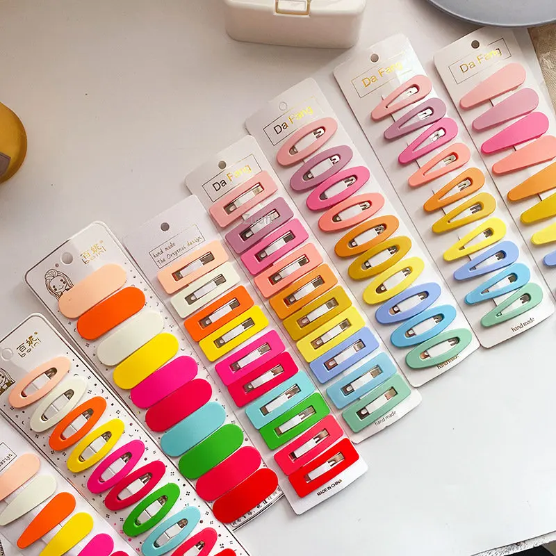 5cm Snap Hair Clips BB Hairpin Metal Barrettes for Baby Children Women Girls Styling 10Pcs/Set hair clips,hair accessories