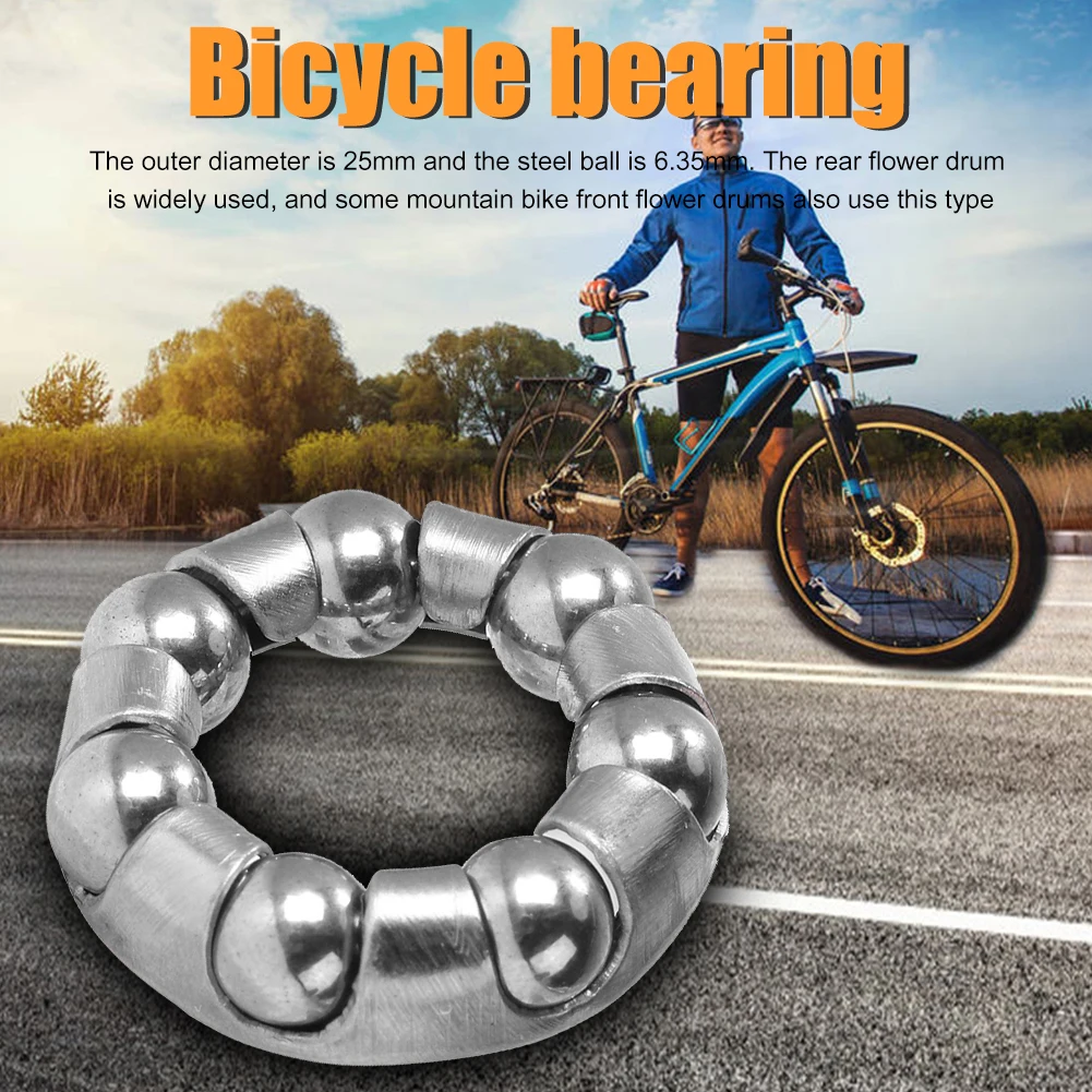 10pcs Bicycle Ball Bearings Mountain Cycling Front/Rear Wheel Axle 1/4 inch x 7 Steel Ball Bearing Replacement bicycle ball bearing