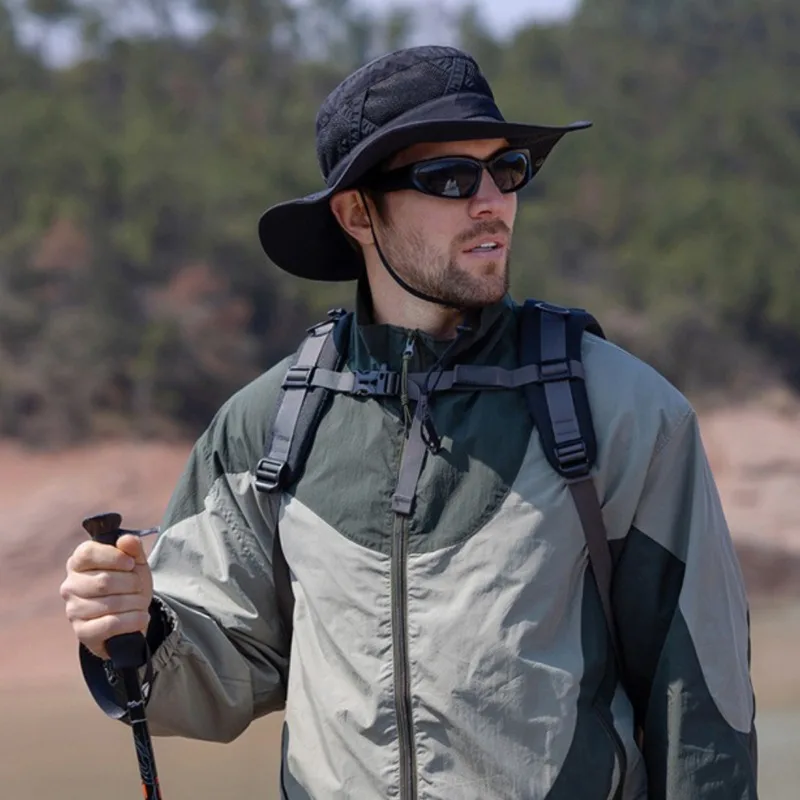 Pălărie de soare pliabilă pentru bărbați, cu protecție UV, respirabilă, pentru drumeții, plajă, vară, Safari, vânzare fierbinte, 1 buc_voghion.com