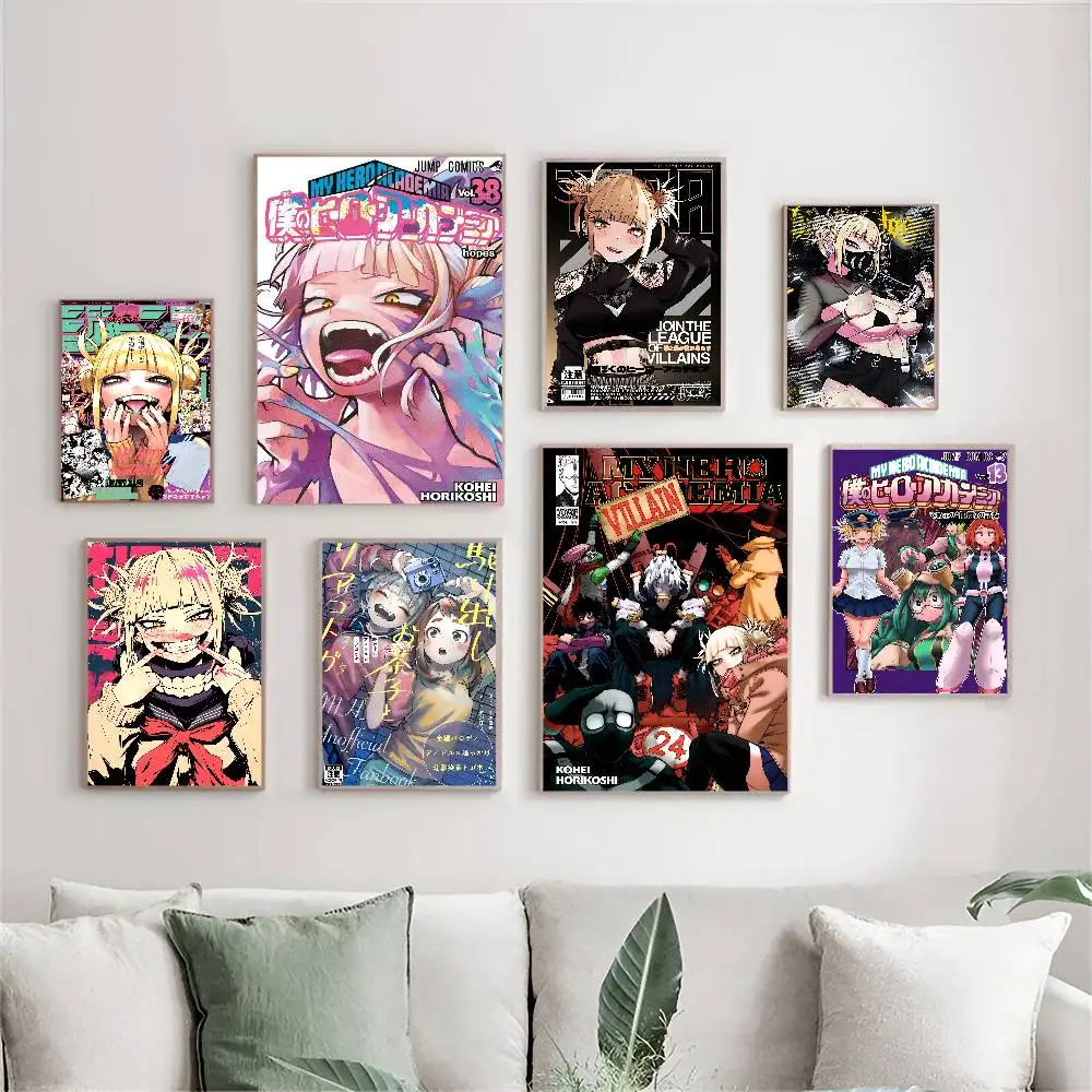 Classic Anime Art Poster - Himiko Toga from My Hero Academia, Self-Adhesive HD Quality Retro Wall Decor