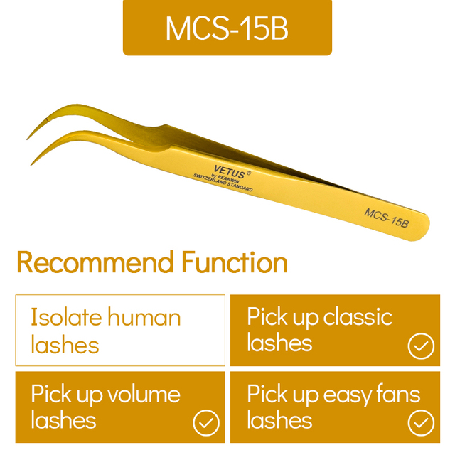 Vetus MCS All size single pack tweezers for eyelash extensions