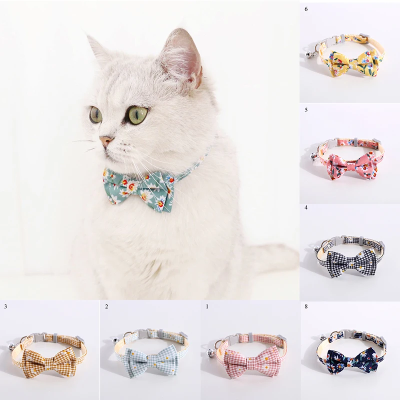 

Bell Necklace Bow Tie Pet Collar Pet Bow Tie Lovely Adjustable Daisy Flowers Fashion Beautiful Cute Charming Pet Accessories