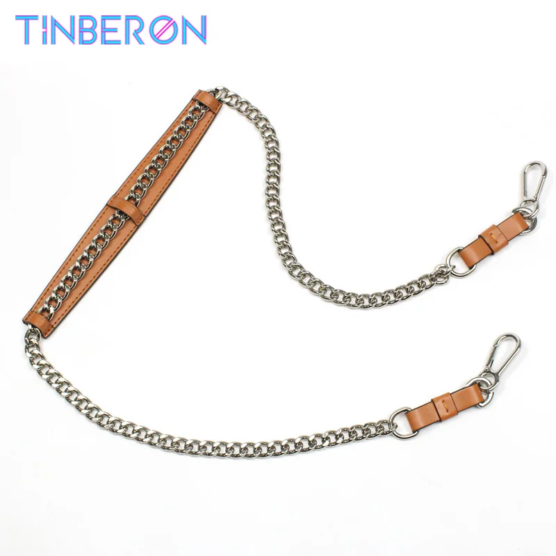 

TINBERON Leather Shoulder Pads Metal Chain Bag Strap Chain Shoulder Strap Color Wear-resistant Bag Strap Metal Bag Accessories