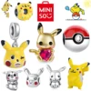 MINISO Pikachu Pica Pica Pendant 925 Silver Charm Fit Original Brand Bracelet Bangle Diy Dangle Women Girl Jewelry Brithday Gift 1