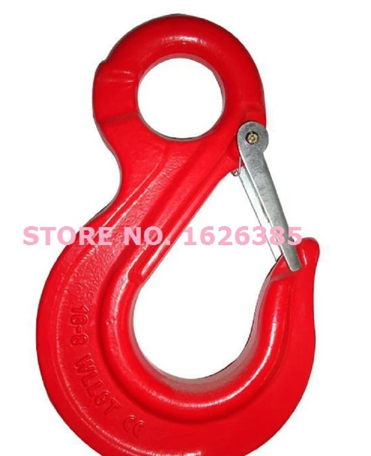 1.12-3.5T G80 eye sling hook with latch Single loop cargo container lifting  rigging forged alloy hoist hook crane winch chain - AliExpress