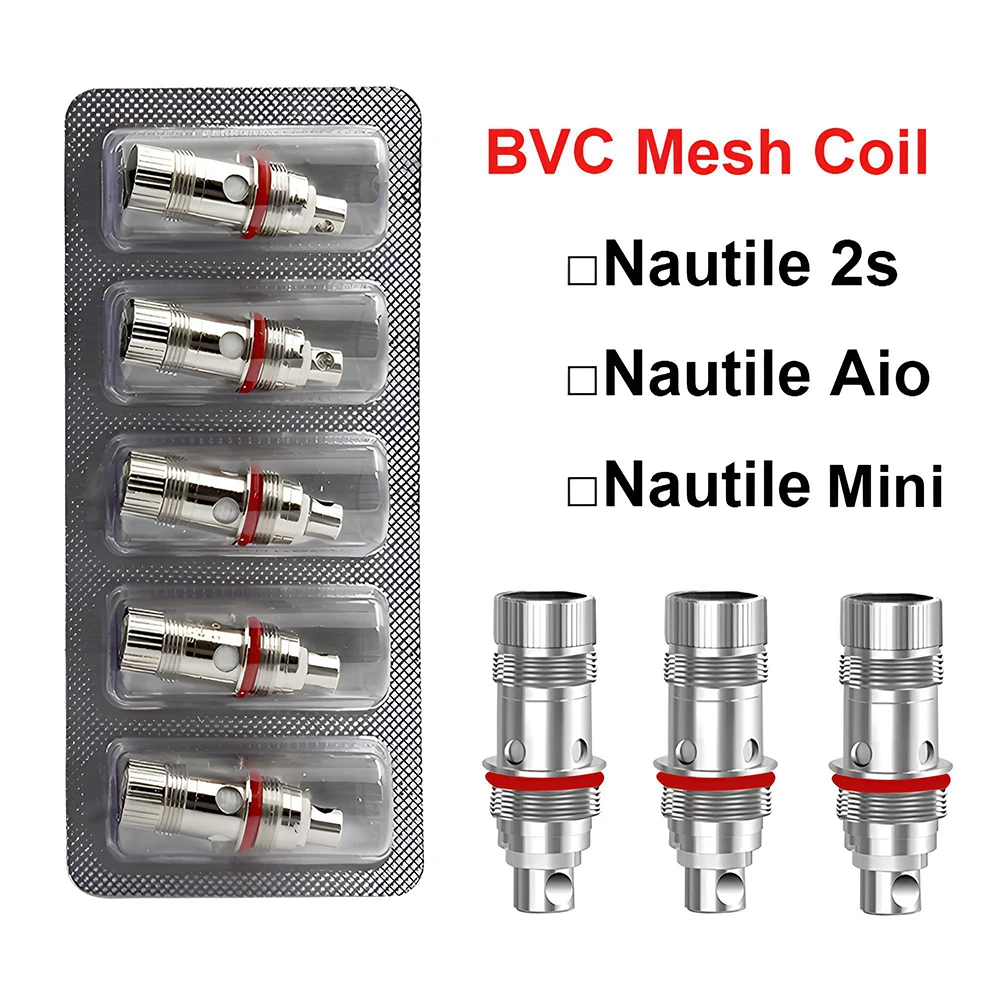

OEM Nautile BVC Mesh Coil 0.7ohm 1.0ohm 1.2ohm Coils Head for K3 Nautilus Mini 3 Tank MTL Zelos Kit